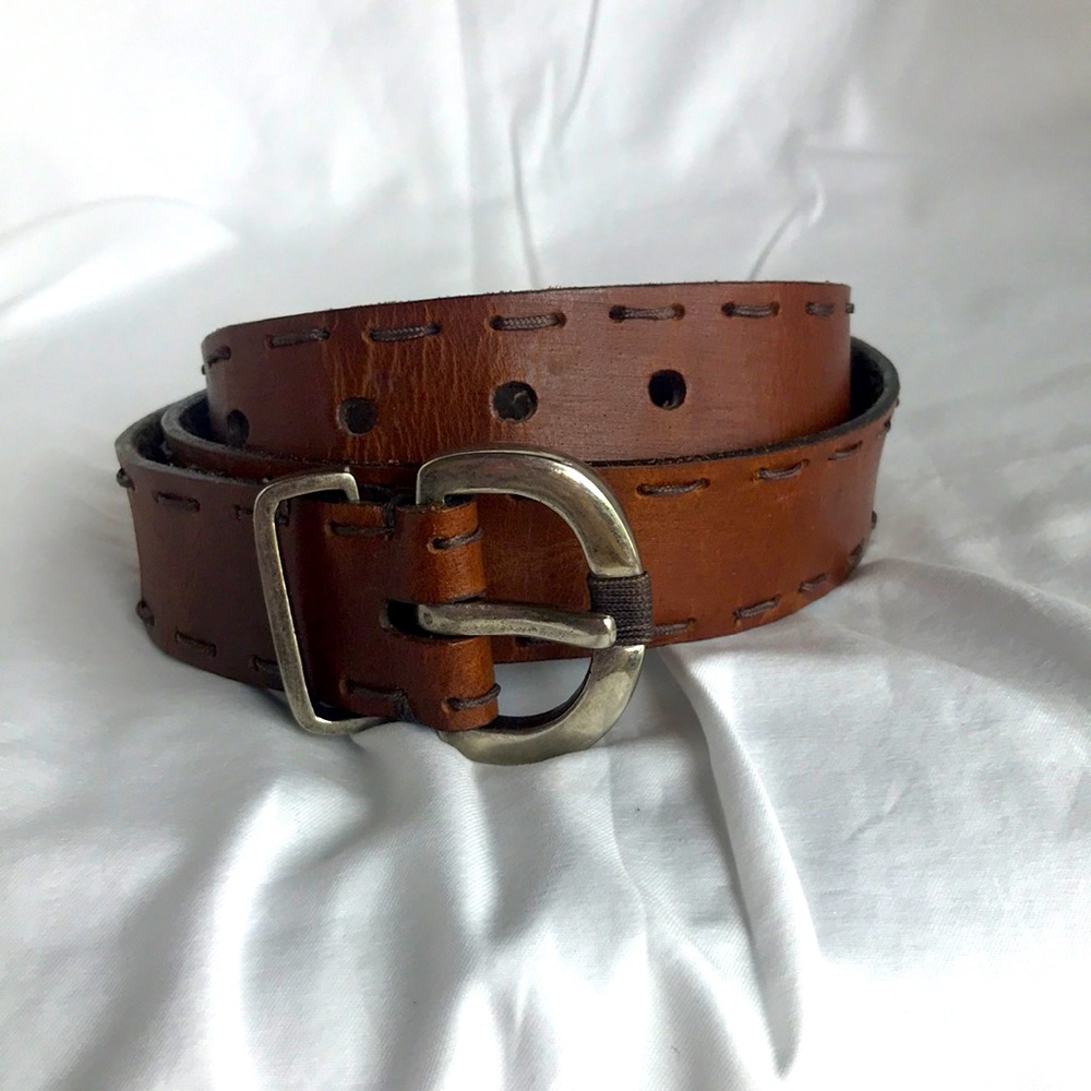 Brown leather belt